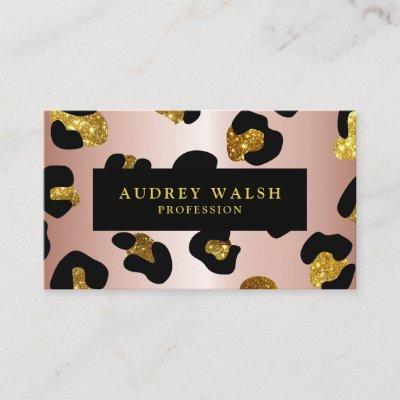 Girly Glittery Rose Gold Leopard print  Luxury