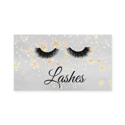 *~* Girly Gold Stars Lashes Extensions Glitter