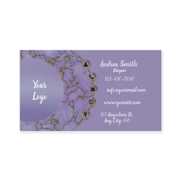 Girly Marble Gold Glitter Modern Minimalist Purple