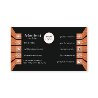 Girly Minimalist Social Media Icons Orange Custom