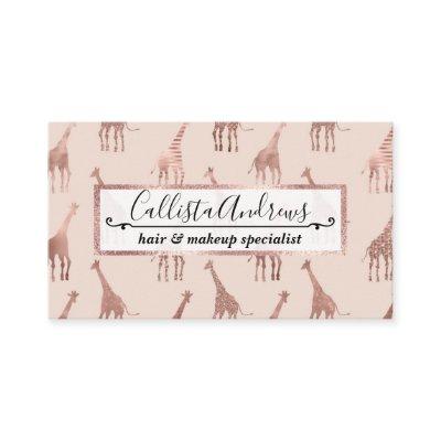 Girly Modern Rose Gold Blush Pink Giraffes