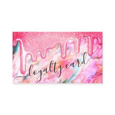 Girly Neon Coral Pearl Opal Glitter Drips Loyalty