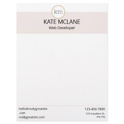 GIRLY Pink Aesthetic Professional Template Letterhead
