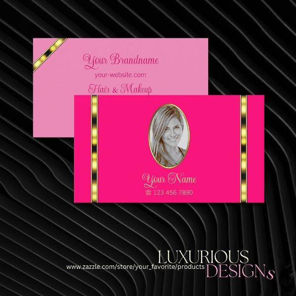 Girly Pink Chic with Photo Gold Decor Professional