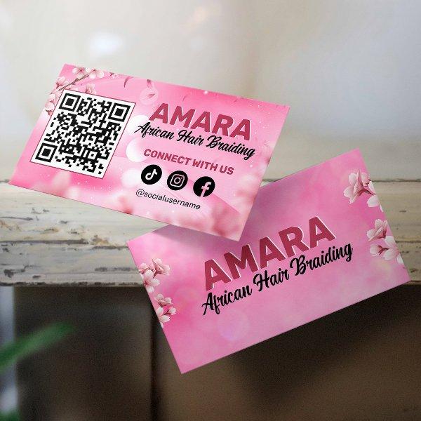 Girly Pink Hair Braiding Connect with us QR Code