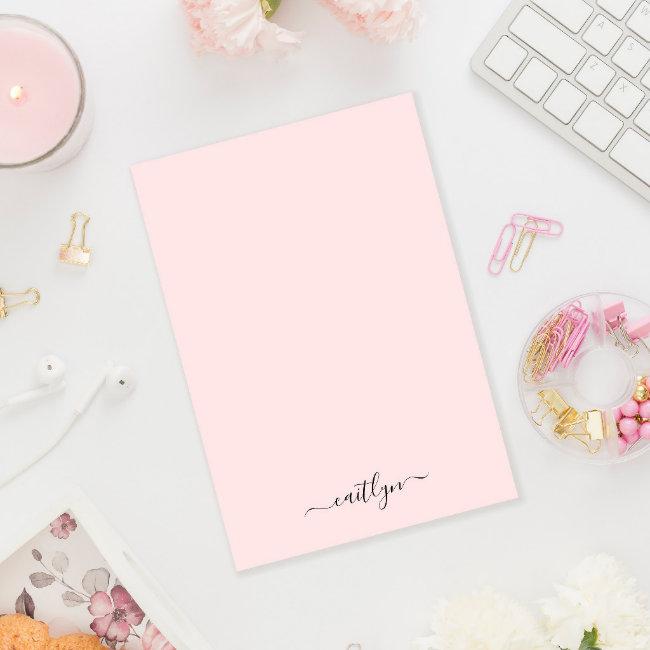 Girly Pink Monogram Modern Script Personalized Post-it Notes