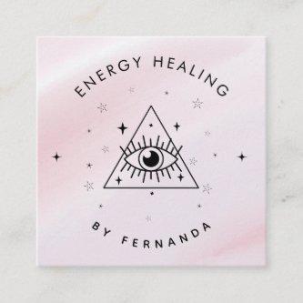 Girly Pink Mystic Magic Eye Energy Healing Sparkly Square