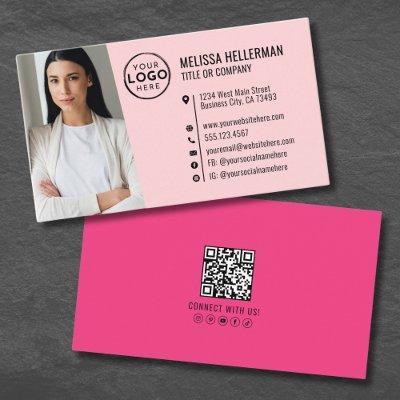 Girly Pink QR Code Photo Logo