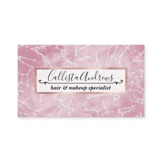 Girly Pink White Star Zodiac Constellations Nebula