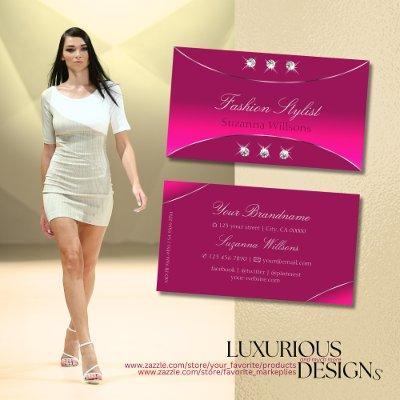 Girly Pink with Silver Decor and Sparkly Diamonds