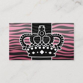 Girly princess pink and black zebra print