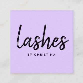 Girly purple glam eyelashes modern lashes script square