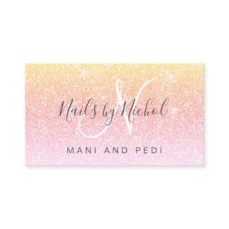 Girly Rainbow Glitter Mani Pedi Nail Studio