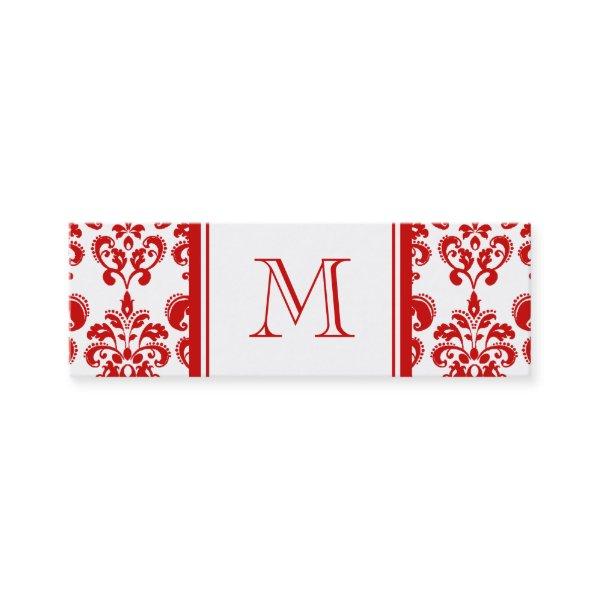 GIRLY RED DAMASK PATTERN 2 YOUR INITIAL MINI