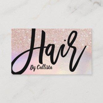 Girly Rose Gold Glitter Iridescent Hair Stylist