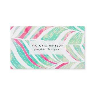 Girly Turquoise Pink Watercolor hand drawn pattern