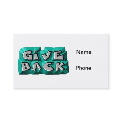 Give Back Quote Wisdom Teal Gray Chiseled Letters