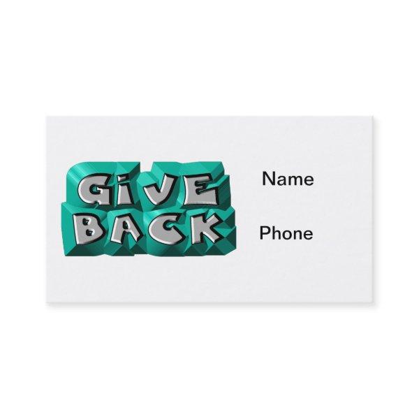 Give Back Quote Wisdom Teal Gray Chiseled Letters