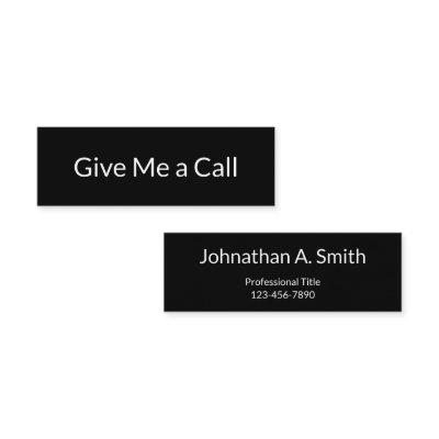 Give Me a Call Black White Name Title Phone Number Mini