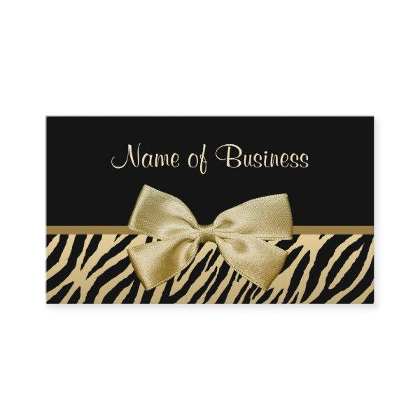 Glam Black And Gold Zebra Print Gold Ribbon
