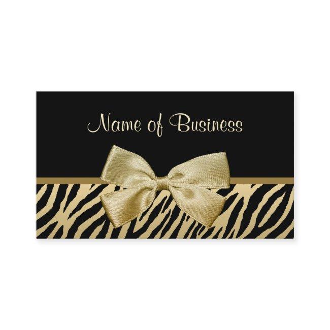 Glam Black And Gold Zebra Print Gold Ribbon