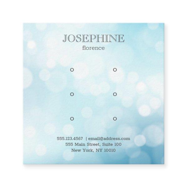 Glam Blue Bokeh Jewelry 3 Stud Earring Display Square