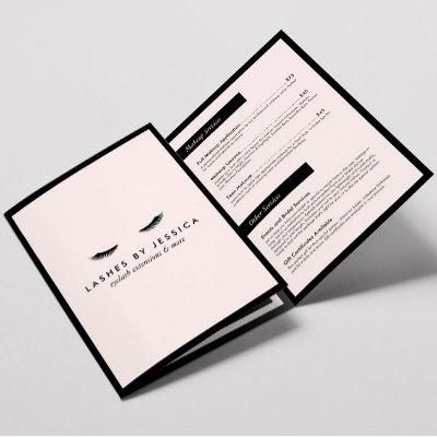 Glam Eyelashes Extensions Salon Pink Brochure