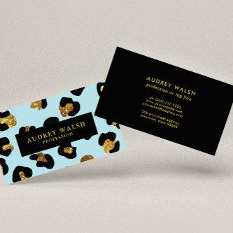 Glam Glitter Gold Aqua Leopard print  Luxury