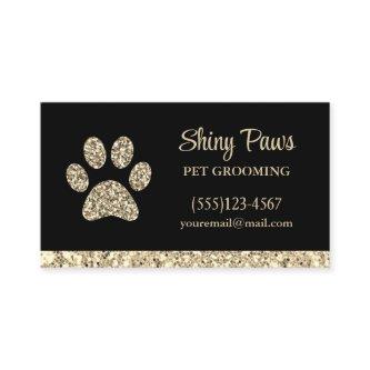 Glam Gold Glitter Dog Paw Print Pet Grooming