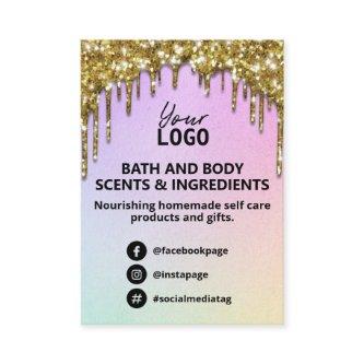 Glam Gold Glitter Rainbow Spa Ingredient List Logo