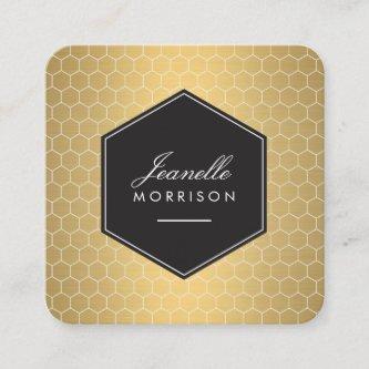 Glam Gold Honeycomb Pattern Square