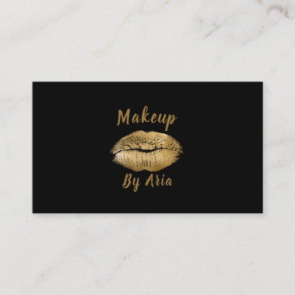 Glam Gold Lips Kiss Black Makeup Artist