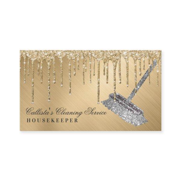 Glam Gold Metallic Glitter Drips Cleaning Service