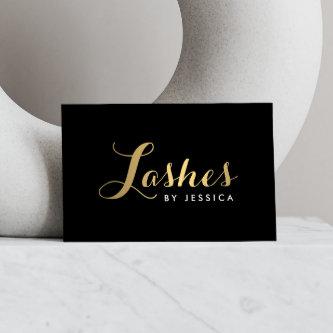 Glam Lashes Script Text Gold/Black