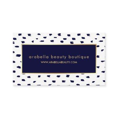 Glam Navy Hand Drawn Pattern with Faux Gold Accent