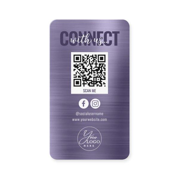 Glam Purple Connect With Us Social Media QR Code