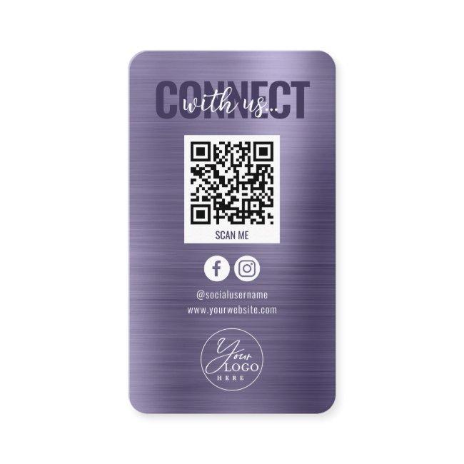 Glam Purple Connect With Us Social Media QR Code