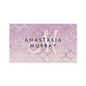 Glam Purple & Gold Mermaid Glitter Monogram Name