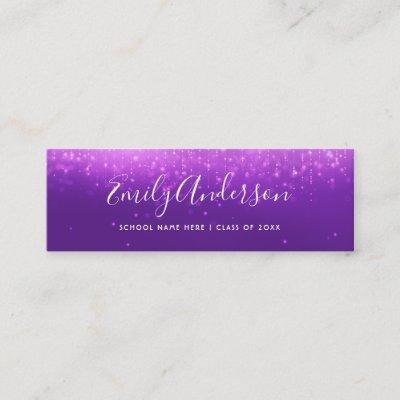 Glam Purple Graduation Name Insert Card