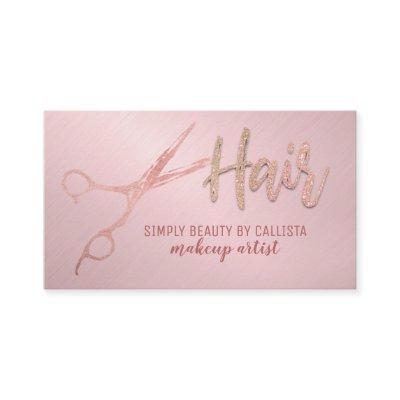 Glam Rose Gold Foil Glitter Scissors Hair Stylist