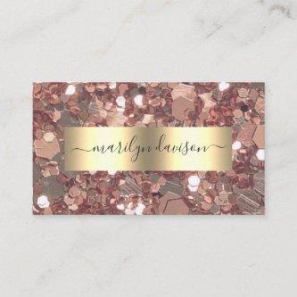 Glam Rose Gold Glitter Foil Design Professional