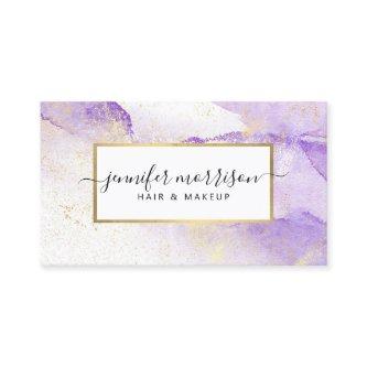 Glam Script Purple Watercolor with Faux Gold Dust