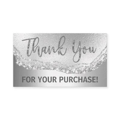 Glam Silver Foil Agate Thank You Purchase Insert