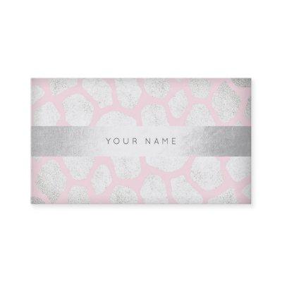 Glam Silver Pink Zebra Dots Silver Vip