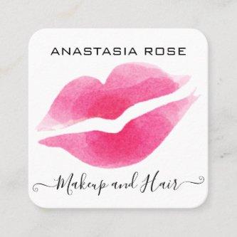 Glam White & Pink Lips Kiss Lipstick Makeup Artist Square