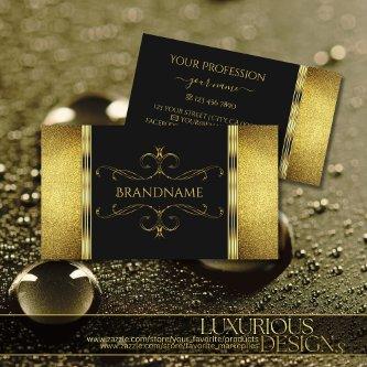 Glamorous Black and Gold Glitter Decorated Ornate