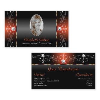 Glamorous Black Brown Squiggled Jewels with Photo