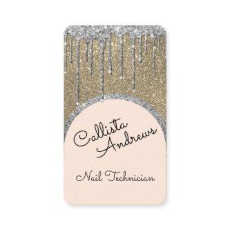 Glamorous Bling Champagne Glitter Drip Nail Tech