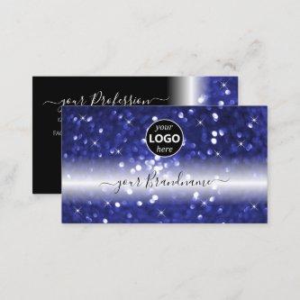 Glamorous Blue Sparkling Glitter Stars with Logo