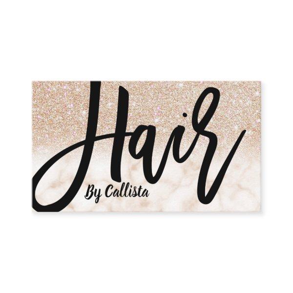 Glamorous Chic Gold Glitter Marble Hair Stylist